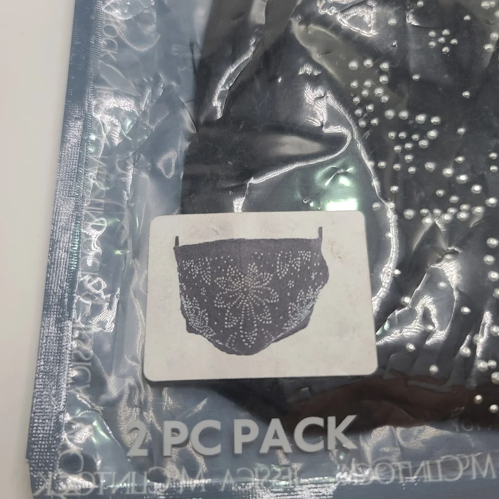 New Jessica McClintock Black Face Mask With Silver Studded Design